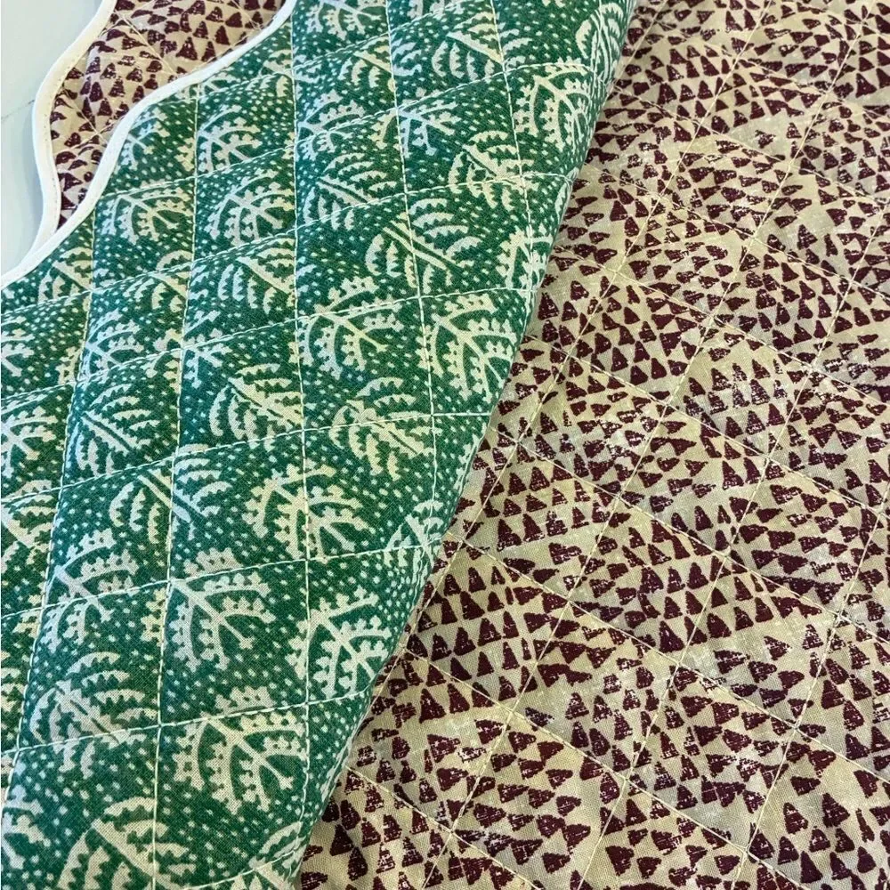 Threshold Burgundy and Cream Geometric Placemats